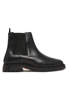 Tommy Hilfiger Tommy Hilfiger Sztyblety Corporate Casual Lth Chelsea FM0FM05966 Czarny