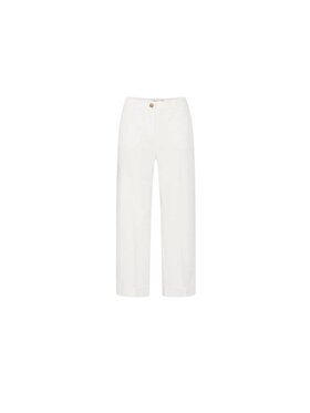 b.young b.young Spodnie damskie Pantalone bydecery cuff pants Biały Regular Fit