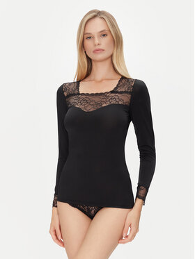 YSABEL MORA YSABEL MORA Pyžamový top 19049 Černá Slim Fit