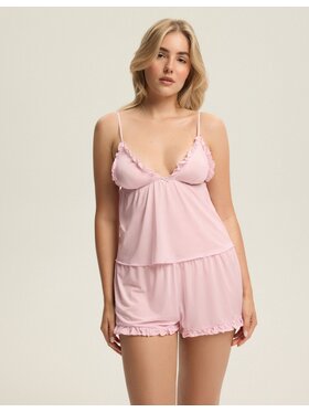 Esotiq Esotiq Piżama 43878 Różowy Regular Fit