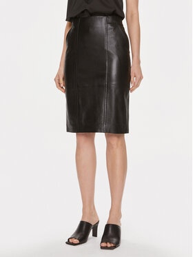 Boss Boss Кожена пола Seleni 50505502 Черен Slim Fit
