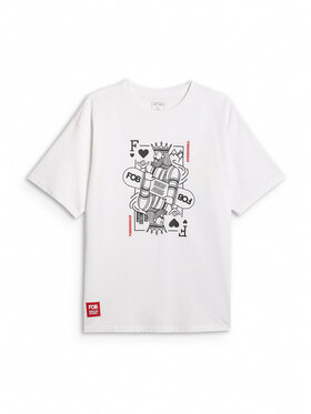 4F 4F T-Shirt FOB Biały Loose Fit