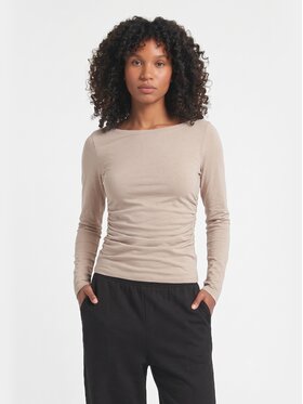 BASICLO BASICLO Longsleeve W-2352-30 Beżowy Slim Fit