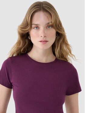 4F 4F T-Shirt 4FWSS25TTSHF1995-50S Fioletowy Slim Fit