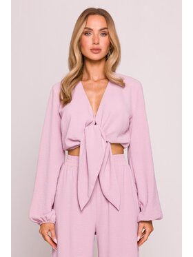Made of Emotion Made of Emotion Bluzka M861 Różowy Cropp Fit
