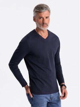 Ombre Ombre Longsleeve OM-LSBL-0108 Granatowy Fitting Fit