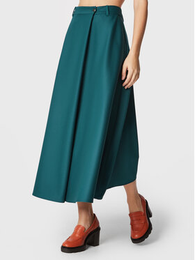 Simple Simple Trapézová sukně LINDA TOL SDD550-02 Zelená Relaxed Fit