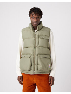 Wrangler Wrangler Kamizelka PUFFER VEST CASEY JONES Zielony Regular Fit