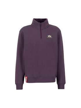 Alpha Industries Alpha Industries Bluza Half Zip Small Logo Sweatshirt Fioletowy Regular Fit