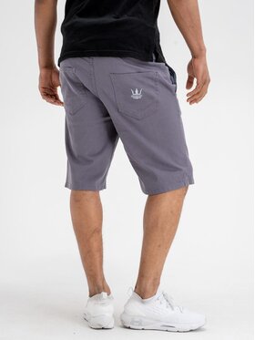 Jigga Wear Jigga Wear Szorty materiałowe Krótkie spodenki Na wiosnę lato na gumce wakacje urlop 128816 Szary Regular Fit