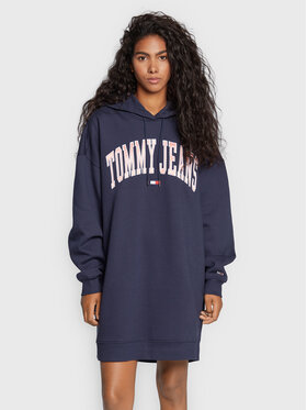 Tommy Jeans Tommy Jeans Úpletové šaty Logo DW0DW14548 Tmavomodrá Regular Fit