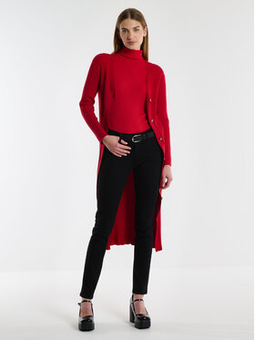 BIG STAR BIG STAR Kardigan NEKA_603_160 Czerwony Basic Fit