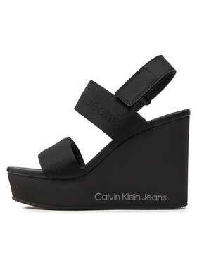 Calvin Klein Jeans Sandale Wedge Sandal Webbing In Mtl YW0YW01479 Crna