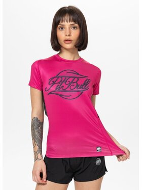 PITBULL PITBULL T-Shirt Koszulka sportowa damska Mesh PITBULL IR S Różowy Regular Fit