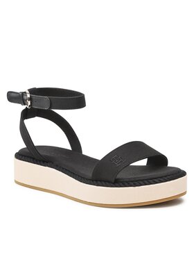 Tommy Hilfiger Tommy Hilfiger Sandały Rope Flatform FW0FW07019 Czarny