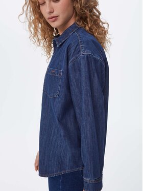 Americanos Americanos Koszula jeansowa Unisex Michigan Granatowy Oversize