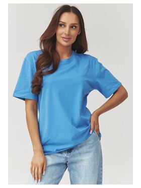 Makadamia Makadamia Bluzka C41 Niebieski Loose Fit