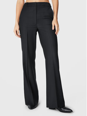 Simple Simple Kalhoty z materiálu LINDA TOL SPD550-01 Černá Regular Fit