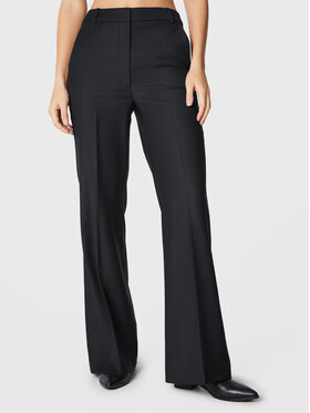 Simple Simple Medžiaginės kelnės LINDA TOL SPD550-01 Juoda Regular Fit