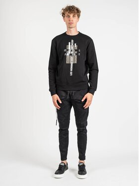 Les Hommes Les Hommes Mikina LLH421-758P | Round Neck Sweater Černá Regular Fit