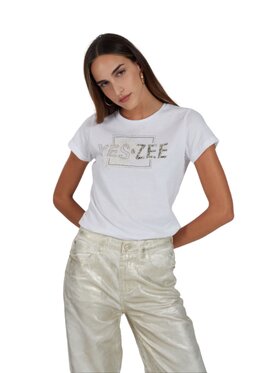 Yes Zee Yes Zee T-shirt Tshirt donna Bianco Regular Fit