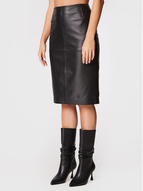 IVY OAK IVY OAK Bőr szoknya Lidia IO1122F8028 Fekete Slim Fit