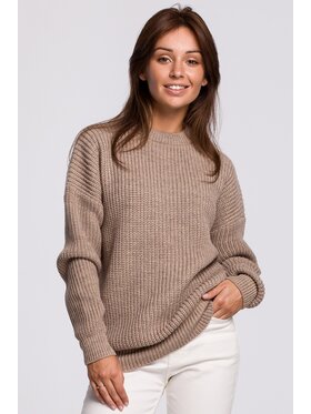 BeWear BeWear Sweter bk052 Brązowy Baggy Fit