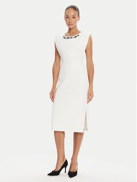 Rinascimento Rinascimento Rochie cocktail CFC0020043002 Alb Slim Fit