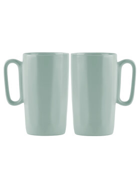 Vialli Design Vialli Design Komplet kubków 2 KUBKI CERAM.Z USZKIEM 330ML FUORI MIĘT.30114 Zielony