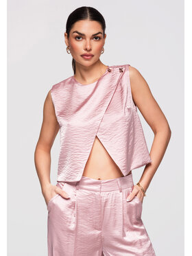 Ombre Ombre Bluzka OW-TS-E0004 Różowy Regular Fit