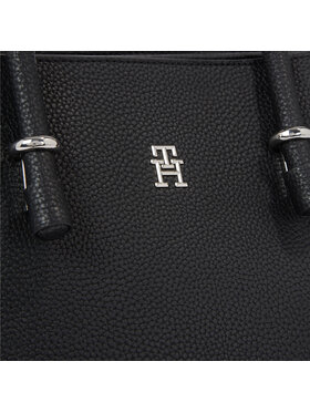 Tommy Hilfiger Ročna Torba Th Emblem Satchel AW0AW15224 Črna