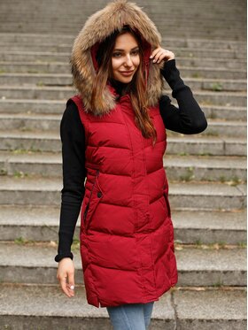 Perso Perso Kurtka damska BLH919057FX Czerwony Regular Fit