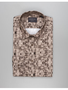 Borgio Borgio Koszula calimera_00540 Beżowy Slim Fit