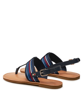 Tommy Hilfiger Sandali Flat Sandal Stripes FW0FW07924 Mornarsko Modra