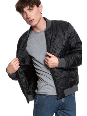 Wrangler Wrangler Kurtka przejściowa BOMBER JACKET Czarny Regular Fit
