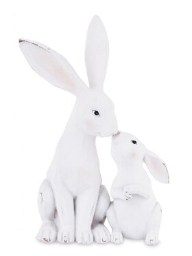 MIAhome MIAhome Figurka 2 przytulone ZAJĄCZKI-2 Biały