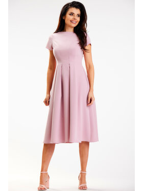 Awama Awama Sukienka letnia A569 Różowy Basic Fit