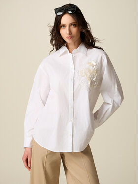 Oltre Oltre Koszula 5037J000861N011 Biały Baggy Fit