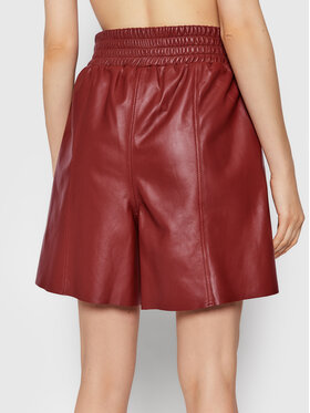 Gestuz Gestuz Ledershorts Liljagz 10905351 Dunkelrot Relaxed Fit