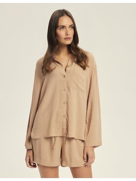 Esotiq Esotiq Piżama 43828 Beżowy Regular Fit