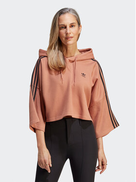 adidas adidas Džemperis ar kapuci Crop Hoodie IC5459 Brūns