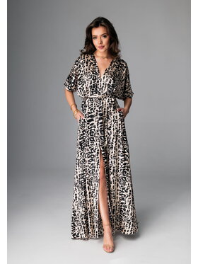 Aurora Aurora Sukienka wieczorowa Nairobi Leopard Czarny Feminine Fit