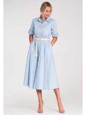 FIGL FIGL Košeľové šaty M1215 Modrá Flared Fit