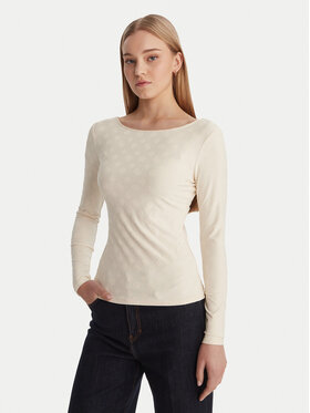 Guess Guess Bluse W6RP46 KA660 Écru Regular Fit