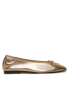 Tommy Hilfiger Tommy Hilfiger Ballerinas Ballerina Soft Leather Metallic FW0FW08452 Goldfarben