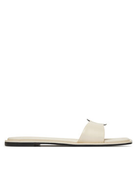 Calvin Klein Calvin Klein Šľapky Flat Slide W/Ck Hw Big - Lth HW0HW02482 Écru