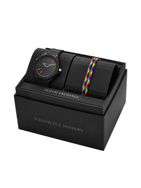 Armani Exchange Armani Exchange Sada hodinek a náramek Andrea Gift Set AX7158SET Černá