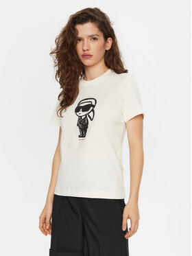 KARL LAGERFELD KARL LAGERFELD Póló A1W17126 Ekru Regular Fit