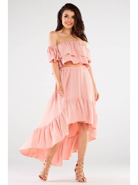 Awama Awama Bluzka A424 Różowy Basic Fit