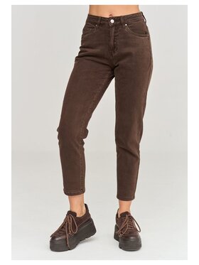 Makadamia Makadamia Jeansy C104 Brązowy Fitted Fit